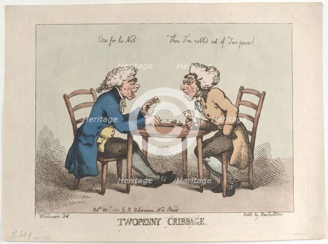 Twopenny Cribbage, [October 1, 1799], reissued 1810., [October 1, 1799], reissued 1810. Creator: Thomas Rowlandson.