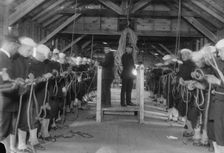 Tying knots, between c1915 and c1920. Creator: Bain News Service