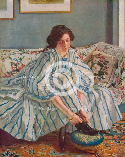 'Tying Her Shoe', c1900. Artist: Walter Westley Russell.
