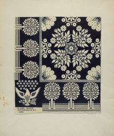 Tyler Coverlet, c. 1940. Creator: Merkley, Arthur G.