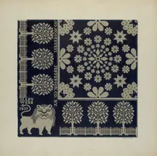 Tyler Coverlet, c. 1942. Creator: Merkley, Arthur G.