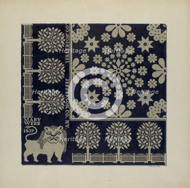 Tyler Coverlet, c. 1942. Creator: Merkley, Arthur G..