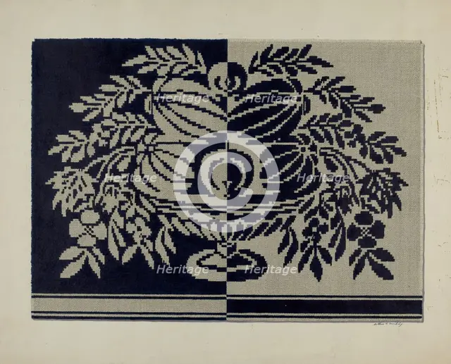 Tyler Coverlet, c. 1942. Creator: Merkley, Arthur G..