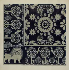 Tyler Coverlet (Section), 1935/1942. Creator: Merkley, Arthur G.