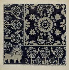 Tyler Coverlet (Section), 1935/1942. Creator: Merkley, Arthur G.