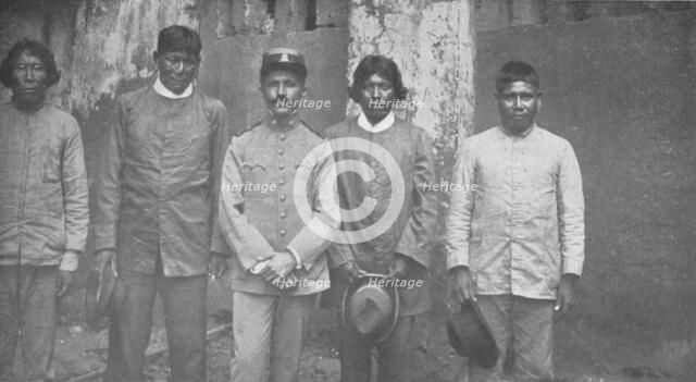 'Tymbiras Indians of the State of Maranhao. Lt. Pedro Dantas and his Interpreters', 1914. Artist: Unknown.