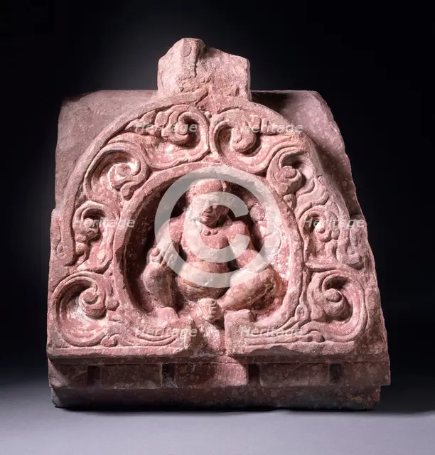 Tympanum with Kubera, the God of Riches, 4th century. Creator: Unknown.