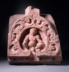 Tympanum with Kubera, the God of Riches, 4th century. Creator: Unknown