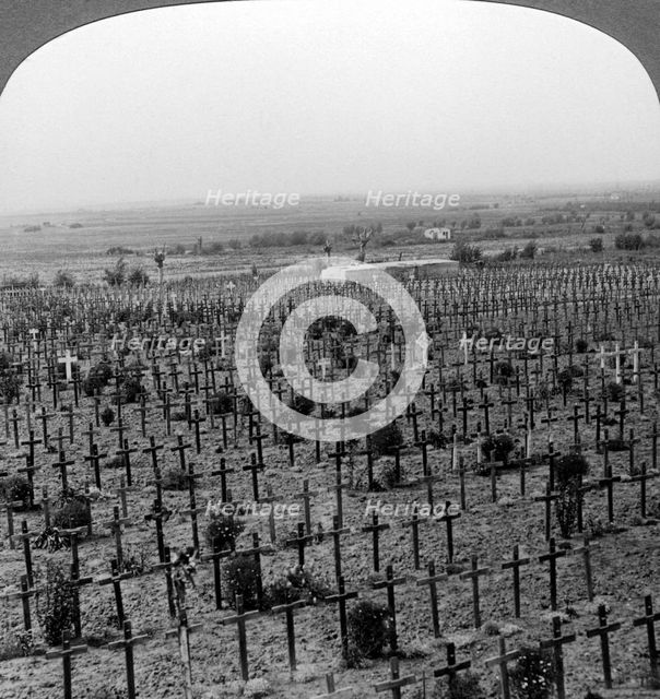 Tyne Cot Cemetery, Passchendaele Ridge, Belgium, World War I, c1918-1919.Artist: Realistic Travels Publishers