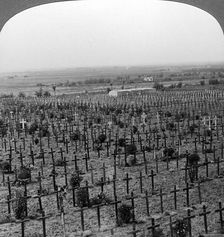 Tyne Cot Cemetery, Passchendaele Ridge, Belgium, World War I, c1918-1919.Artist: Realistic Travels Publishers