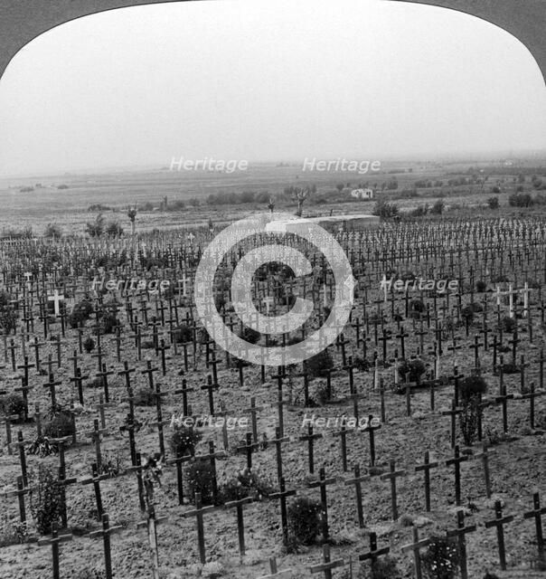 Tyne Cot Cemetery, Passchendaele Ridge, Belgium, World War I, c1918-1919.Artist: Realistic Travels Publishers