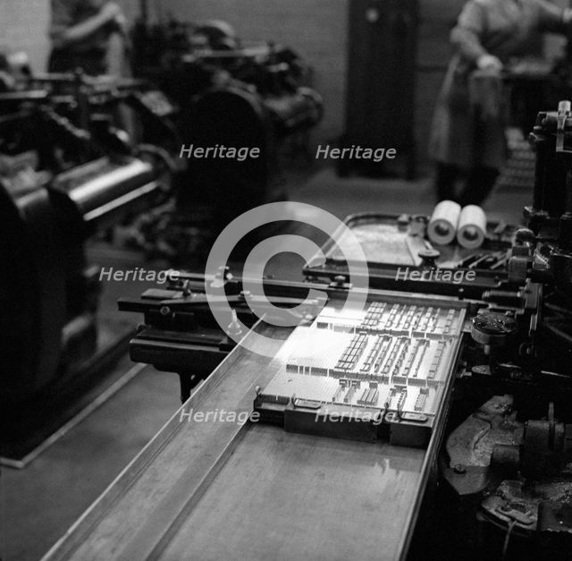 Type being set at the White Rose Press, Mexborough, South Yorkshire, 1968. Artist: Michael Walters
