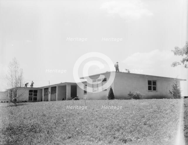 Type house for two families (incomplete), Hightstown, New Jersey, 1936. Creator: Dorothea Lange.