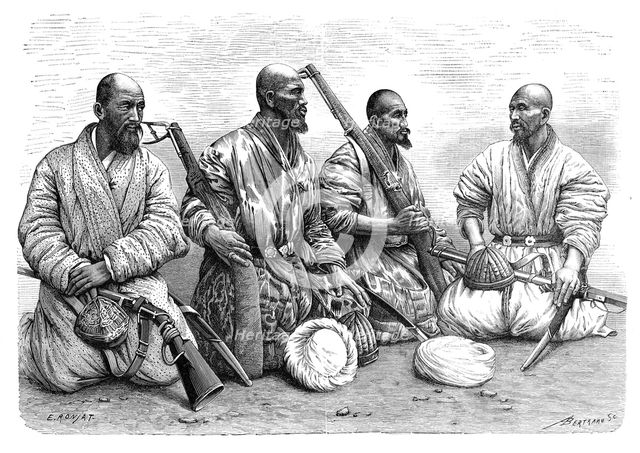 Types and costumes from Chinese Turkestan, c1890. Artist: A Bertrand