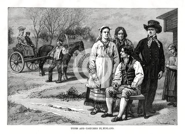 'Types and costumes in Finland', 1879. Artist: C Laplante