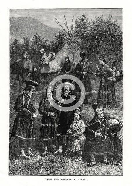 'Types and costumes in Lapland', 1879. Artist: Elix