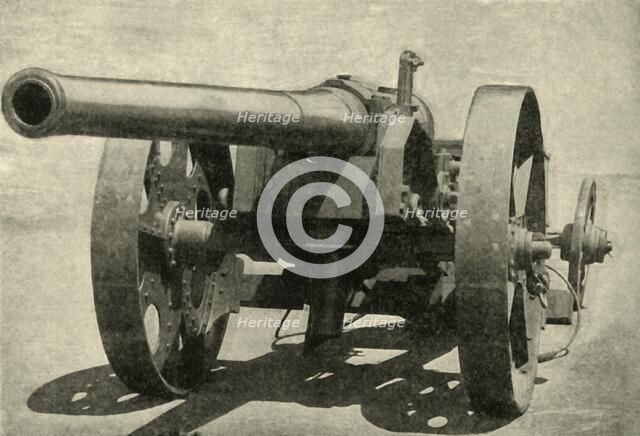 'Types of Arms - 4.7 Naval Gun on Carriage Improvised by Capt. Percy Scott of H.M.S Terrible', 1900. Creators: Unknown, E, Kennard.