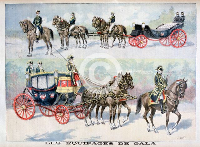 Types of gala coachs, 1896. Creator: F Meaulle.