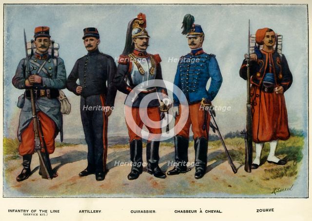 'Types of the French Army', 1919. Creator: Richard Simkin.