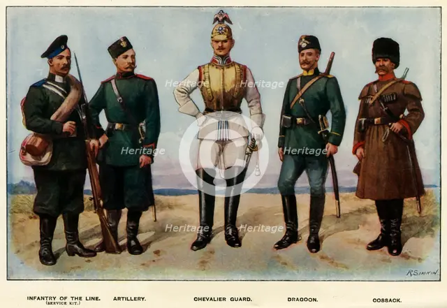 'Types of the Russian Army', 1919. Creator: Richard Simkin.