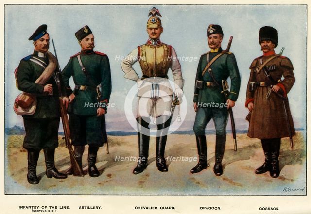 'Types of the Russian Army', 1919. Creator: Richard Simkin.