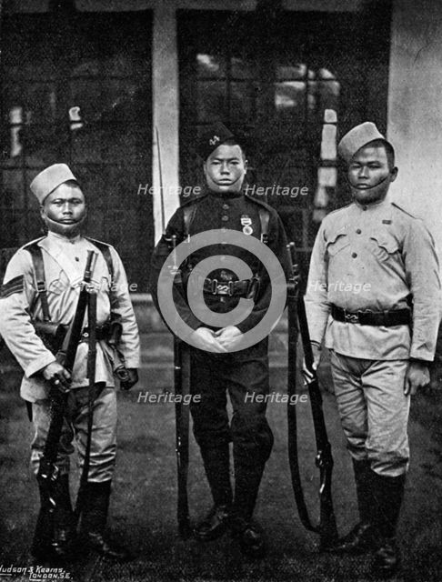 Types of uniform of the 44th Gurkhas, 1896. Artist: Bourne & Shepherd