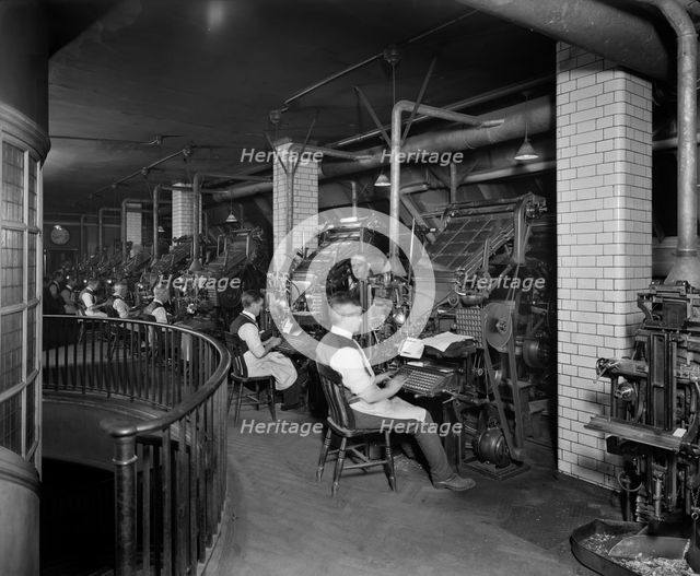 Typesetters, The Morning Post, London, 1920. Artist: Bedford Lemere and Company
