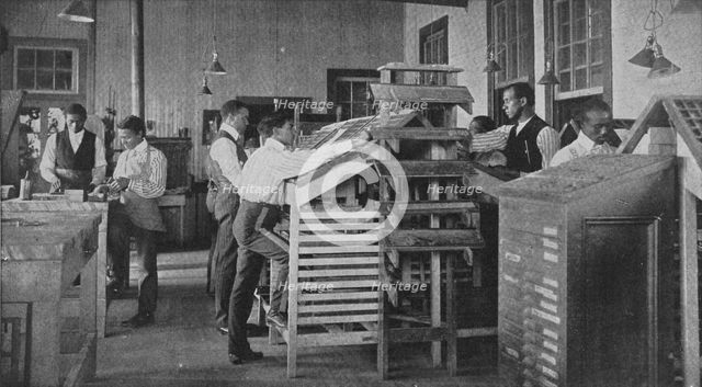 Typesetting printing office, 1904. Creator: Frances Benjamin Johnston.