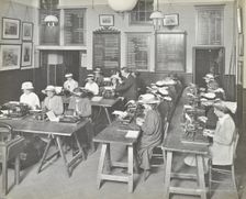 Typewriting class for women, Blackheath Road Evening Institute, London, 1914