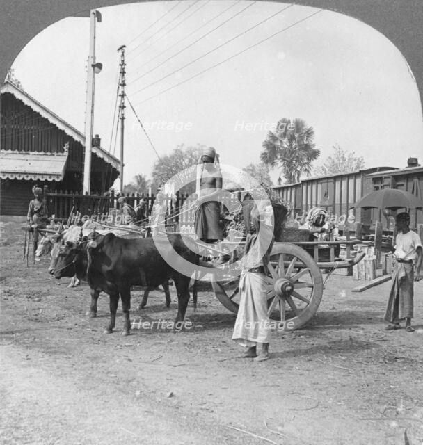 Typical railway station, Katha, Burma, 1908. Artist: Stereo Travel Co