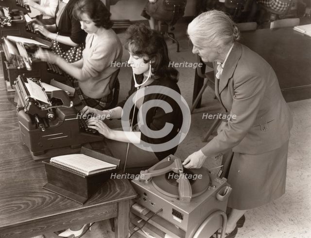 Typist training, 1961. Artist: Unknown