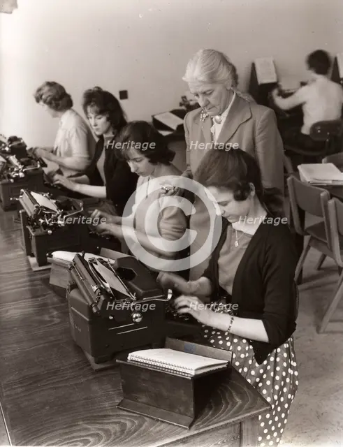 Typist training, 1961. Artist: Unknown