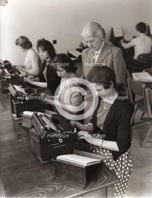 Typist training, 1961. Artist: Unknown