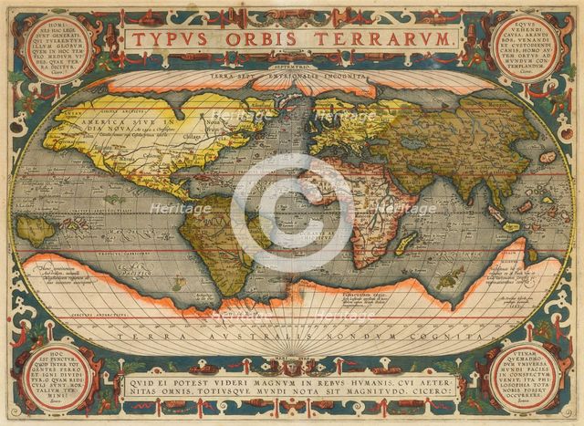 Typus Orbis Terrarum. From Theatrum Orbis Terrarum, 1572. Creator: Ortelius, Abraham (1527-1598).