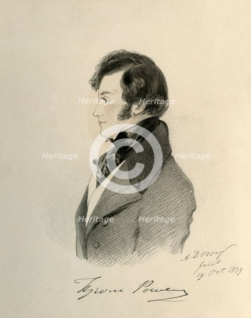 'Tyrone Power', 1839. Creator: Richard James Lane.