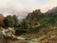 Tyrol Castle near Merano, c1843. Creator: Thomas Ender