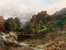Tyrol Castle near Merano, c1843. Creator: Thomas Ender