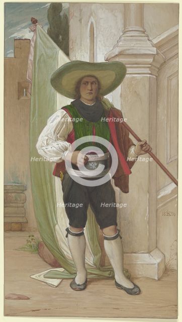 Tyrolean flag bearer at the wine festival, 1856. Creator: Eduard von Steinle.