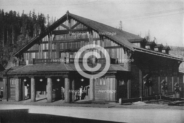Tyrolean influence in the exterior design of the Winema Theater, Scotia, California, 1925. Artist: Unknown.