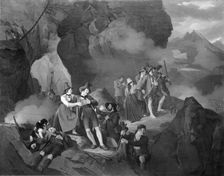 Tyrolese Fighting the French in the Mountains, 1816-1830. Creator: Jorgen Sonne