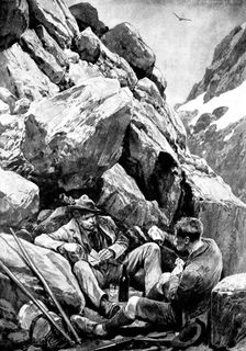 Tyrolese Poachers in Hiding, 1895. Creator: Lascelles