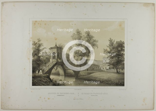 Tzarskoé-sélo Palace, View of the Chinese Bridge, c. 1820. Creator: C. Schultz.