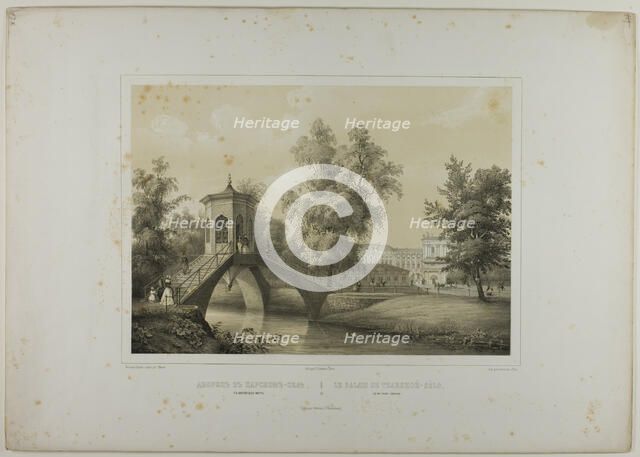 Tzarskoé-sélo Palace, View of the Chinese Bridge, c. 1820. Creator: C. Schultz.