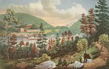 U.S. Military Academy - West Point, from the opposite Shore, pub. 1862, Currier & Ives (Colour Litho
