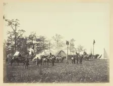 U.S. Military Telegraph Construction Corps, April 1864. Creator: Alexander Gardner