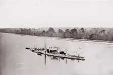 U.S. Monitor "Casco" on James River, taken from a lookout tower on bank., 1861-65. Creator: Unknown