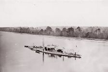 U.S. Monitor "Casco" on James River, taken from a lookout tower on bank., 1861-65. Creator: Unknown