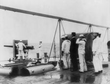 U.S. Naval Academy, Annapolis, Md. 1902?: Target practice at sea, (1902?). Creator: Frances Benjamin Johnston