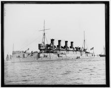 U.S. Battleship Columbia i.e. protected cruiser Columbia, between 1894 and 1899. Creator: Edward H Hart