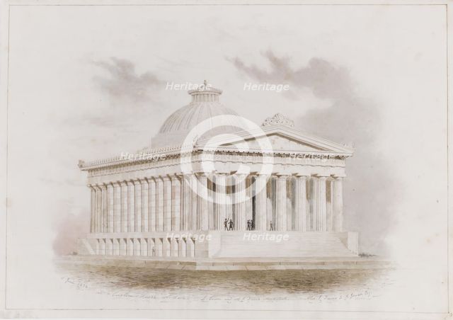 U. S. Custom House, New York (perspective), 1834. Creators: Ithiel Town, Alexander Jackson Davis.